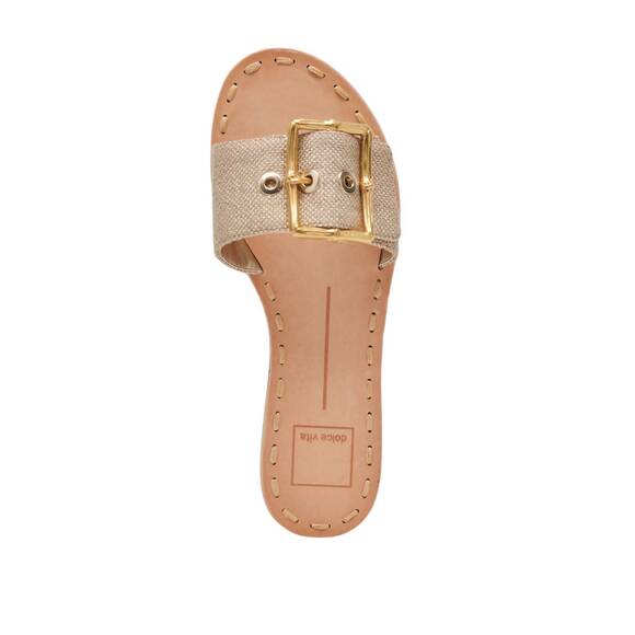 NEW DOLCE VITA women's dasa sandals in light gold raffia - Picture 5 of 6